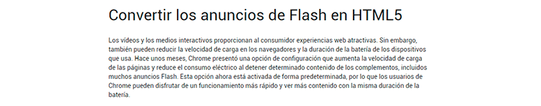 Google informa cómo convertir los anuncios Flash en Chrome a HTML5